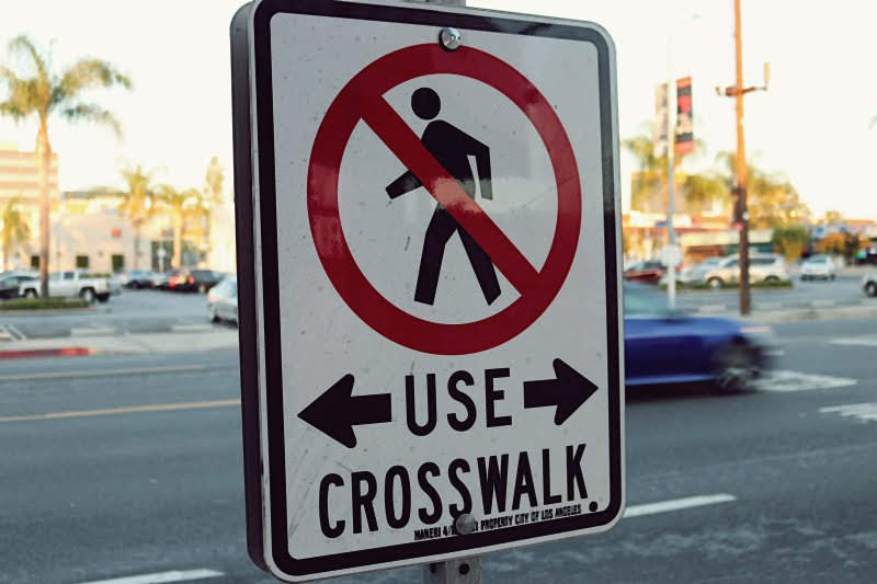 pedestrian warning sign