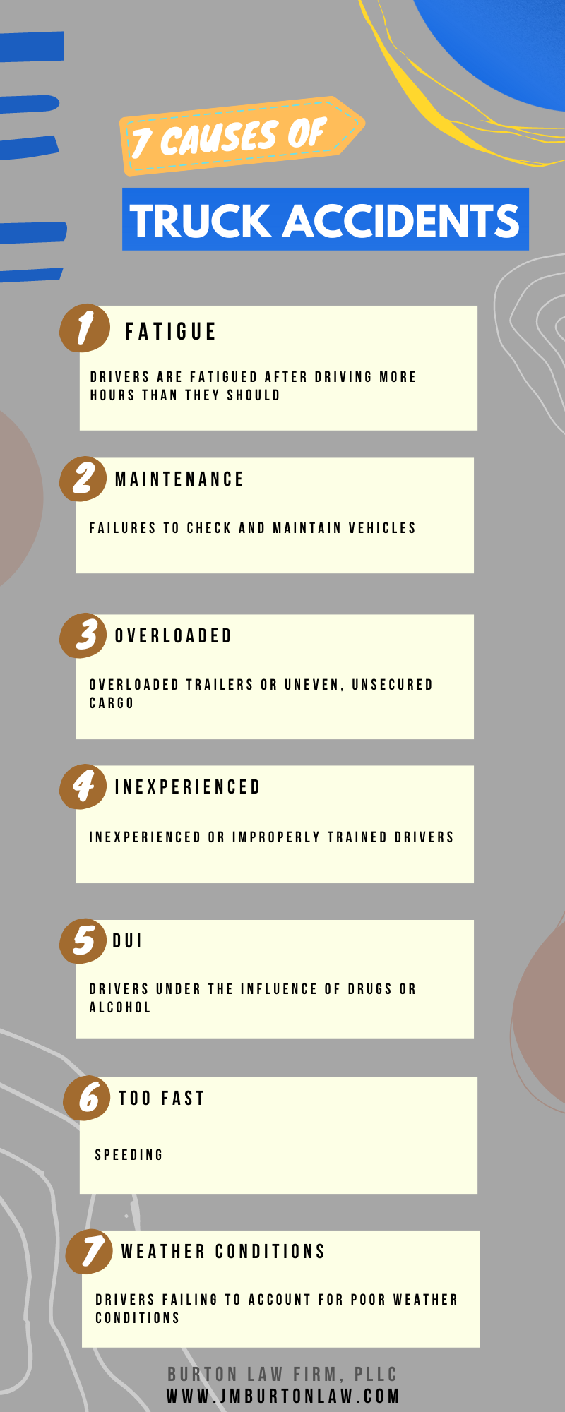 7 Causes of Truck Accidents Infographic